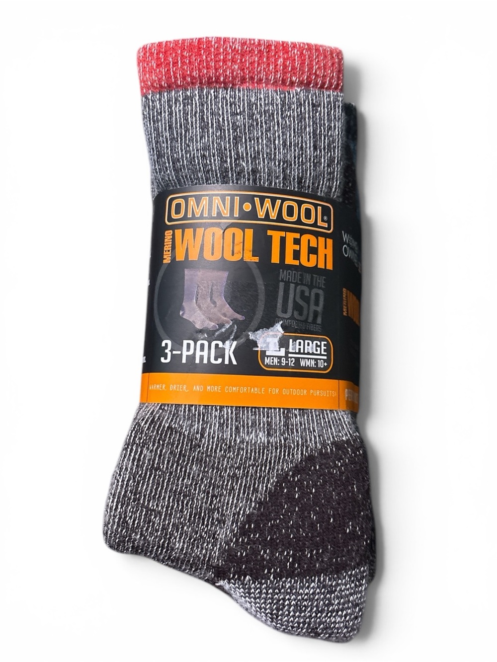 Omni Wool - Wool Tech Men's Crew Socks - 3 Pack